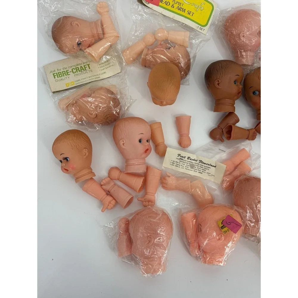 Vintage Baby Doll Heads Hands / Arms Lot of 25 New Old Stock